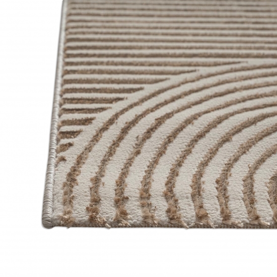 Teppich Beige Grafik Design zeitlos Wohnbereich