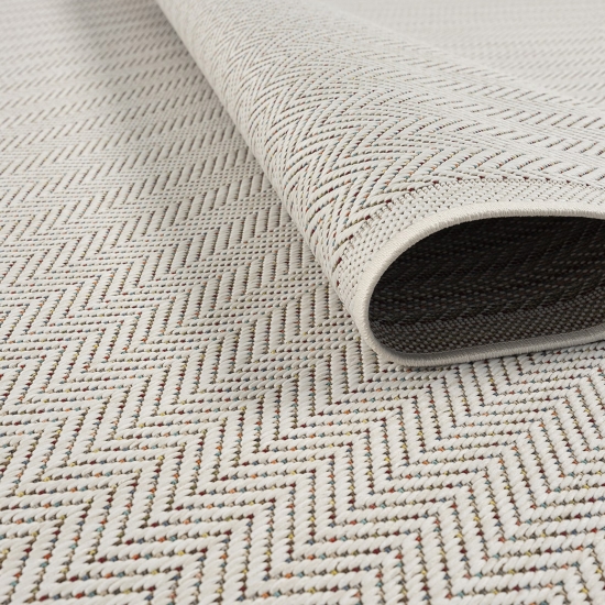 Preview: Wetterfester pflegeleichter In-Outdoor-Teppich in modernem Creme-Grau-Design Preview: Wetterfester pflegeleichter In-Outdoor-Teppich in modernem Creme-Grau-Design