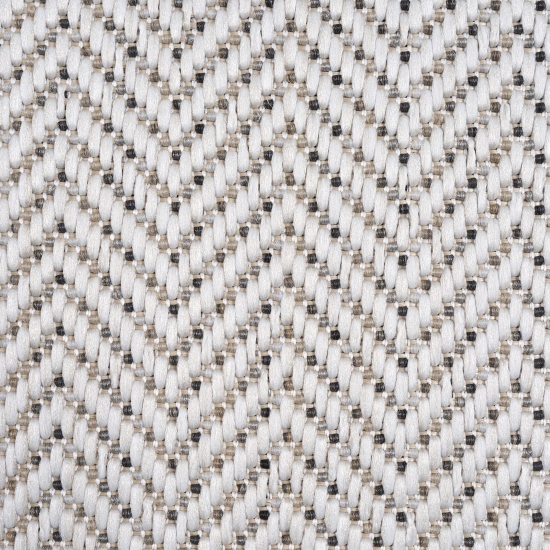 Moderner, pflegeleichter In-Outdoor Teppich mit wetterfestem Zick-Zack Muster in Beige