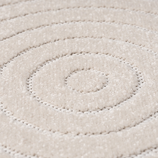 Outdoor Designteppich Beige rund moderne Struktur wetterfest robust