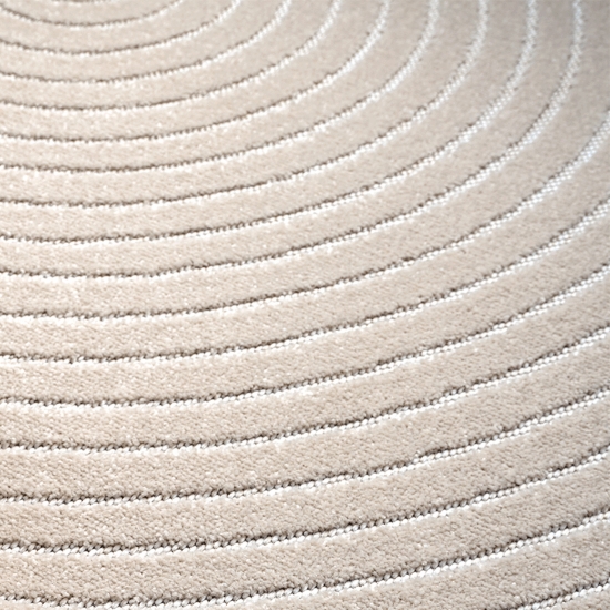 Outdoor Designteppich Beige rund moderne Struktur wetterfest robust