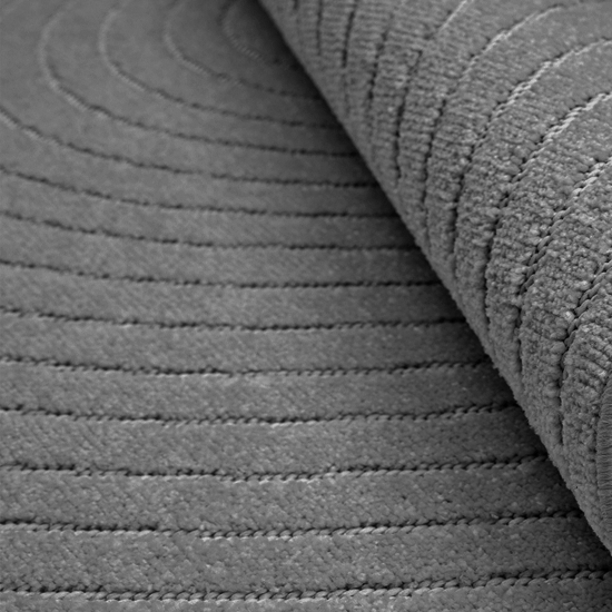 Preview: Outdoor Designteppich Light Anthrazit rund moderne Struktur wetterfest robust