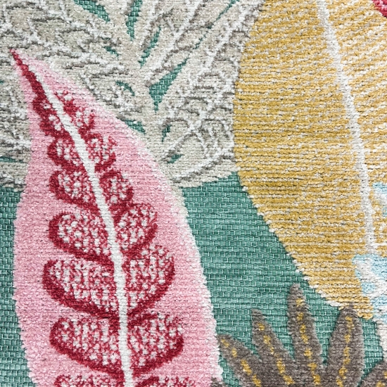 Preview: Outdoorteppich Teppich Außenbereich Blumen Muster 3d-Effekt wetterfest creme bunt