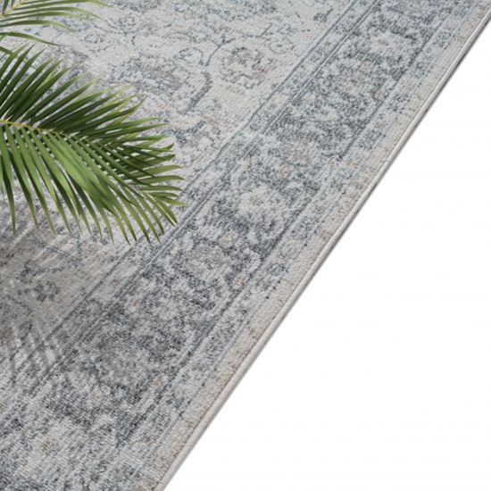 Preview: Design-Teppich Vintage Ornamentmuster für Innen und Außen grau