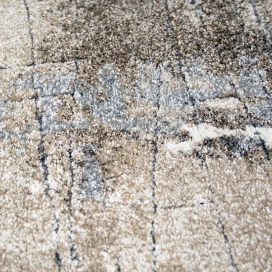 Preview: Design Teppich Beige Grau Vintage Optik modern elegant Wohnbereich