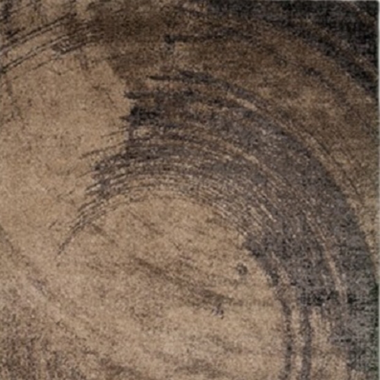 Preview: Design Teppich Braun Beige Kreis Muster modern elegant Wohnbereich