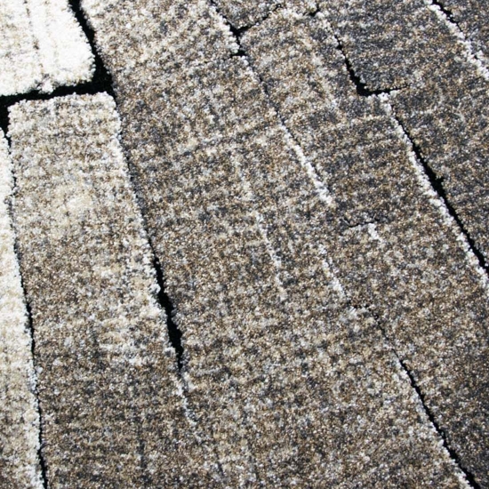 Design Teppich Beige Grau Holzstruktur Kreis modern elegant Wohnbereich