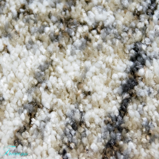 Design Teppich Beige Grau Holzstruktur Kreis modern elegant Wohnbereich