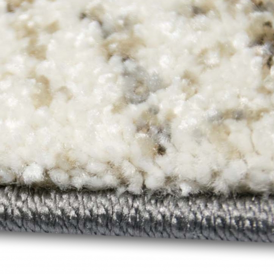Design Teppich Beige Grau Holzstruktur Kreis modern elegant Wohnbereich