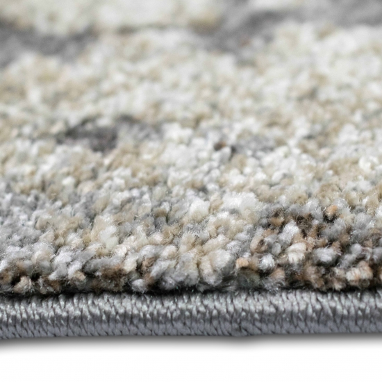 Design Teppich Creme Grau Steinoptik modern elegant Wohnbereich