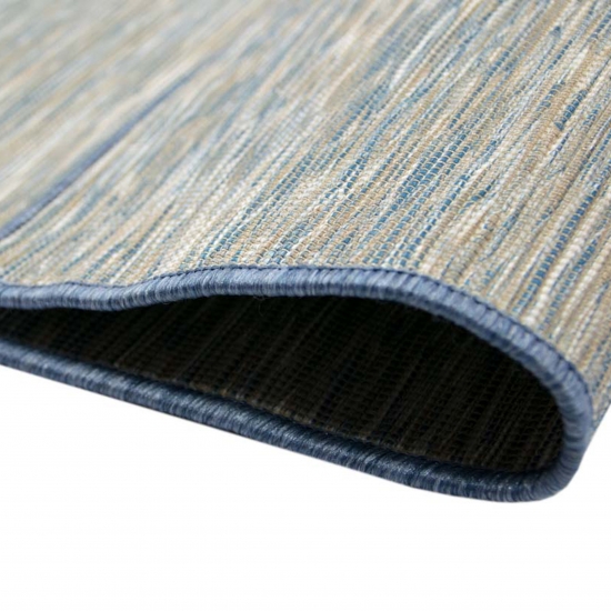 Küchenteppich Indoor Teppich Outdoor Teppich  blau meliert beidseitig nutzbar