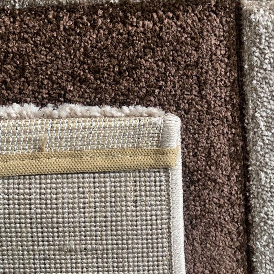 Designer Teppich Wohnzimmerteppich braun beige creme mocca