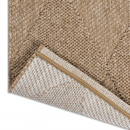 Teppich In- und Outdoor mit Jute-Optik vielseitig einsetzbar in Beige/Braun