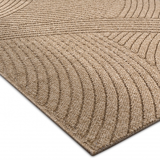 Preview: Teppich In- und Outdoor mit Wellenmuster vielseitig einsetzbar in Beige Preview: Teppich In- und Outdoor mit Wellenmuster vielseitig einsetzbar in Beige