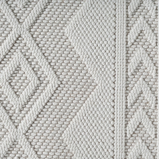 Moderner Teppich mit Loop-Struktur und Reliefmuster Creme
