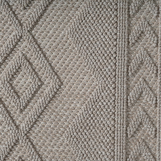 Moderner Teppich mit Loop-Struktur und Reliefmuster Beige