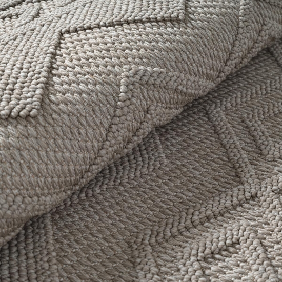 Moderner Teppich mit Loop-Struktur und Reliefmuster Beige