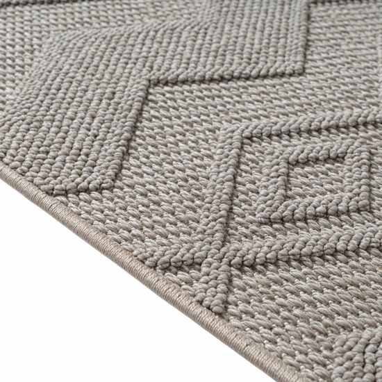 Moderner Teppich mit Loop-Struktur und Reliefmuster Beige