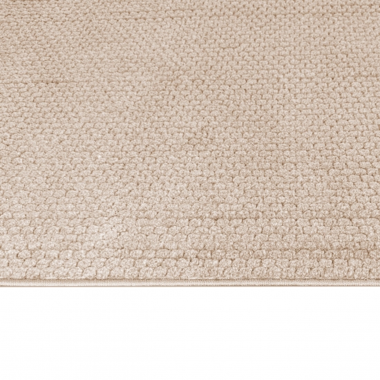 Moderner Design Teppich Beige Schlingenstruktur zeitlos elegant