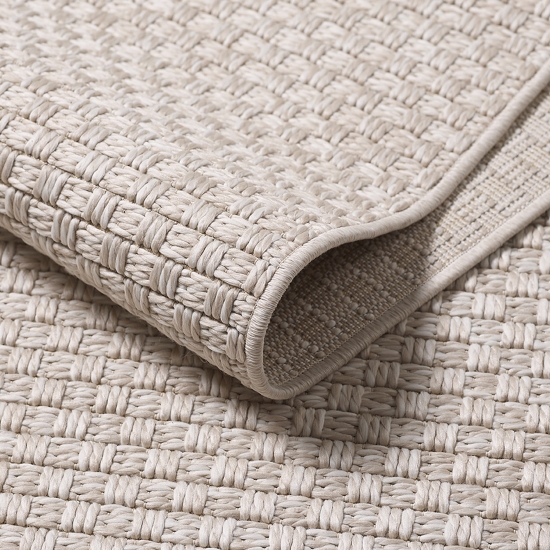Preview: Außenteppich Balkon wetterbeständig flachgewebe unifarben in beige Preview: Außenteppich Balkon wetterbeständig flachgewebe unifarben in beige
