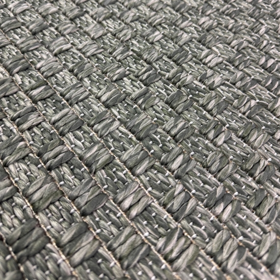Moderner Teppich Grün Flechtstruktur Indoor Outdoor
