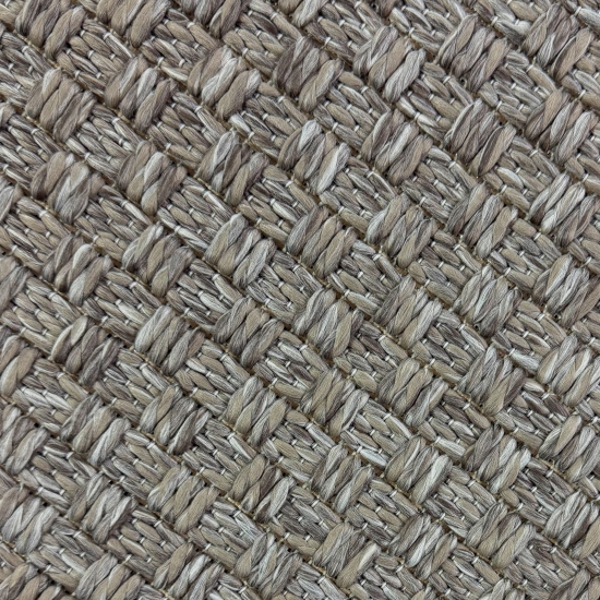 Moderner Teppich Taupe Flechtstruktur Indoor Outdoor