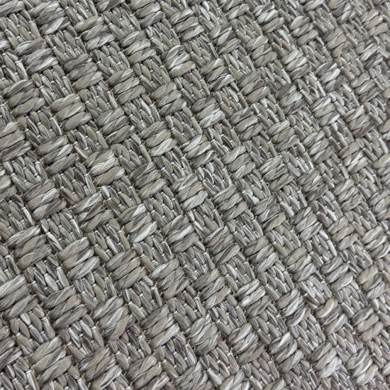 Moderner Teppich Taupe Flechtstruktur Indoor Outdoor
