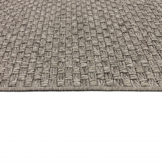 Moderner Teppich Taupe Flechtstruktur Indoor Outdoor