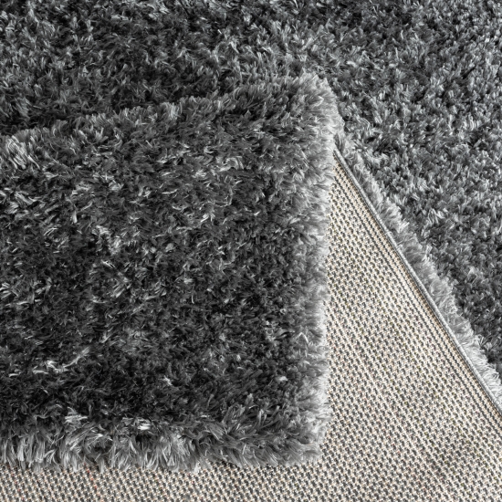 Dunkler Teppich im klassischen Stil | flauschig | anthrazit