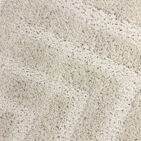 Flauschiger Wohnzimmer Teppich mit Linien Muster in Creme