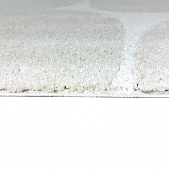 Weicher Hochflor Teppich Pflegeleicht mit modernem in Creme