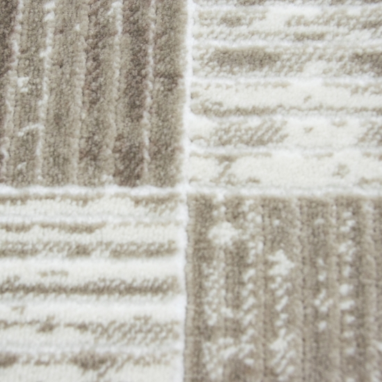 Designteppich mit modernem Karomuster Beige Creme Designteppich mit modernem Karomuster Beige Creme