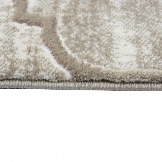 Designteppich mit Ornamentstruktur Creme Beige Designteppich mit Ornamentstruktur Creme Beige