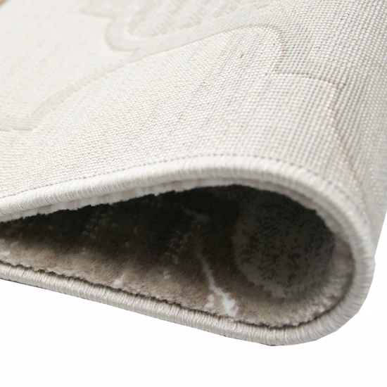 Designteppich mit Ornamentstruktur Creme Beige Designteppich mit Ornamentstruktur Creme Beige
