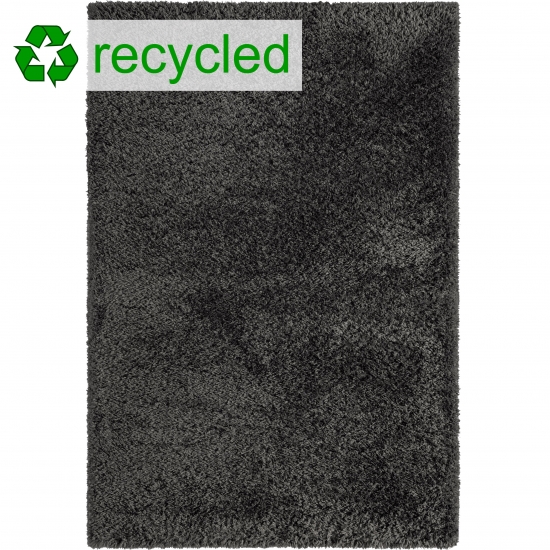 Flauschig-warmer Recycling Teppich Gästezimmer in anthrazit