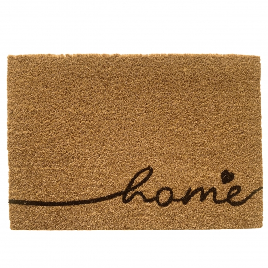 Home Kokos Fußabtreter | schlichtes Design in braun-beige