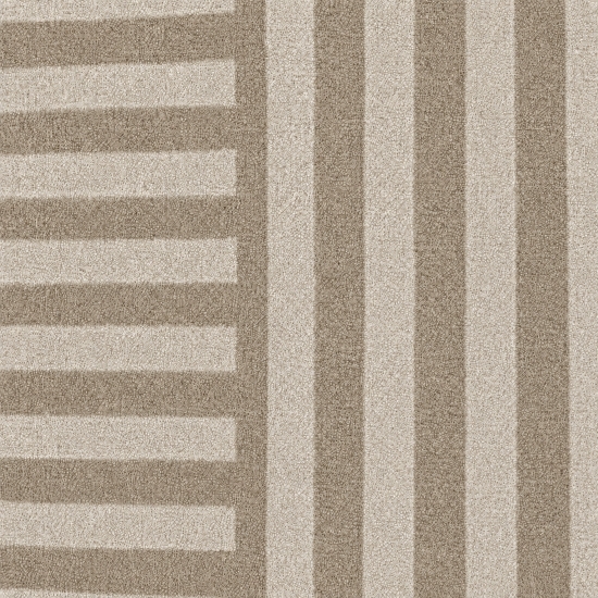 Designteppich Braun modern mit Linienmuster und Flanelloberfläche