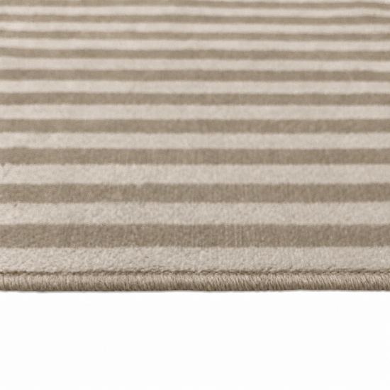 Designteppich Braun modern mit Linienmuster und Flanelloberfläche