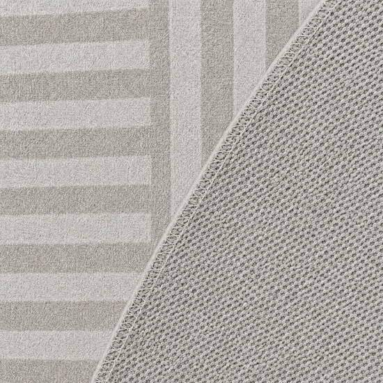 Designteppich Grau abstrakte Bögen präzise geometrische Linienoptik