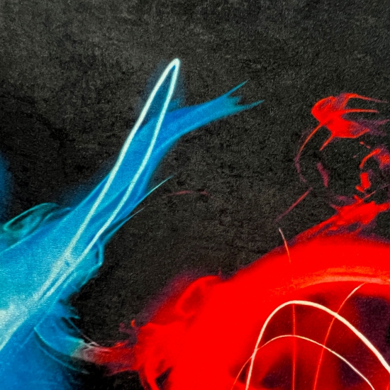 Gaming-Teppich mit lebendigen Neon-Farben und ikonischen Symbolen