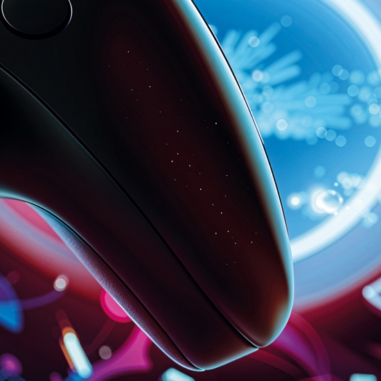 Preview: Auffälliger Gaming-Teppich mit lebendig-bunten neon-farbigen Symbolen und schwebendem Controller Preview: Auffälliger Gaming-Teppich mit lebendig-bunten neon-farbigen Symbolen und schwebendem Controller