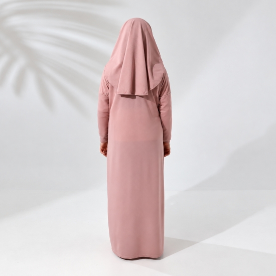 Preview: Rosa Kinder Gebetsset 5-teilig mit Motivteppich Kleid und Gebetskette