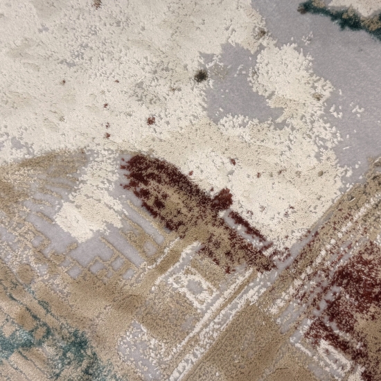 Preview: Gebetsteppich mit Moschee-Motiv in heller Naturfarbgebung