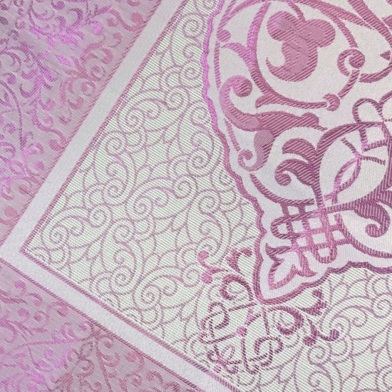 Preview: Gebetsteppich aus Taftstoff mit Tesbih und Geschenkbox hochwertig lila 65 x 110 cm