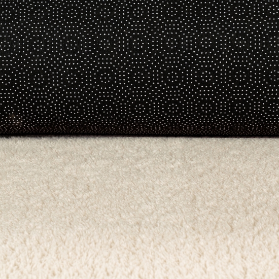 Moderner Creme Teppich samtig weich pflegeleicht für Wohnzimmer, Schlafzimmer, Esszimmer