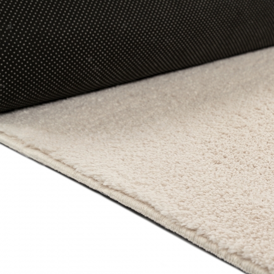 Moderner Creme Teppich samtig weich pflegeleicht für Wohnzimmer, Schlafzimmer, Esszimmer