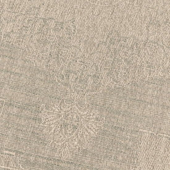 Teppich Grün Braun Ornament In & Outdoor