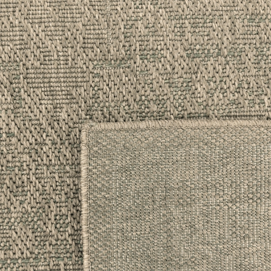 Teppich Grün Braun Ornament In & Outdoor