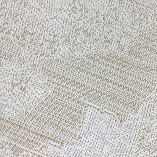 Preview: Teppich Beige Creme mit grafischem Vintage Design In & Outdoor