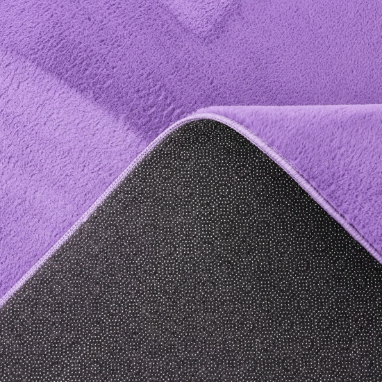 Teppich Flieder moderne Felloptik samtweicher Kurzflor Wohnzimmer